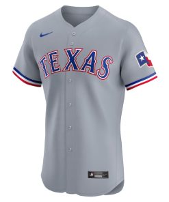 Alternative view of Texas Rangers Nike Road 2024 Jackie Robinson Day Elite Jersey - Gray