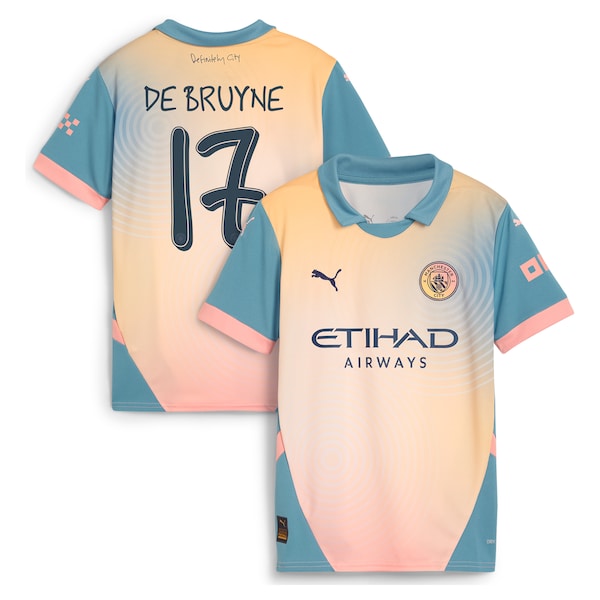 Kevin De Bruyne Manchester City Puma Youth 2024/25 Fourth Replica Player Jersey - Blue/Light Blue - Image 2