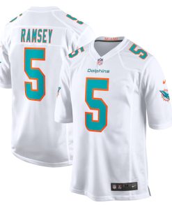 Alternative view of Jalen Ramsey Miami Dolphins Nike Away Game Jersey - White/Aqua