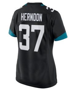 Alternative view of Tre Herndon Jacksonville Jaguars Nike Women's Game Jersey - Black/Teal