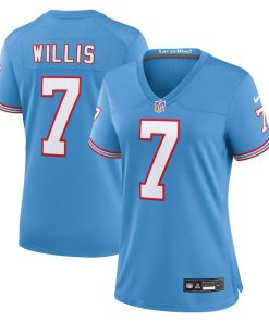 Malik Willis Tennessee Titans Nike Women's Oilers Throwback Player Game Jersey - Light Blue