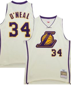 Shaquille O'Neal Los Angeles Lakers  Chainstitch Swingman Jersey - Cream