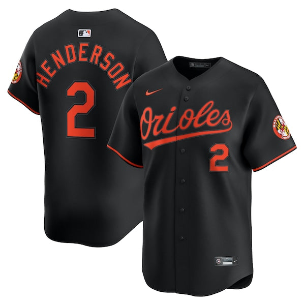 Gunnar Henderson Baltimore Orioles Nike Alternate Limited Player Jersey - Black/White - Image 2
