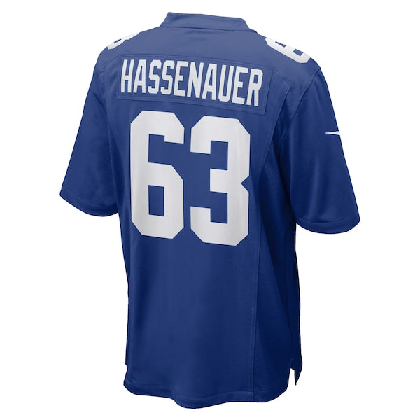 JC Hassenauer New York Giants Nike Team Game Jersey - Royal - Image 3