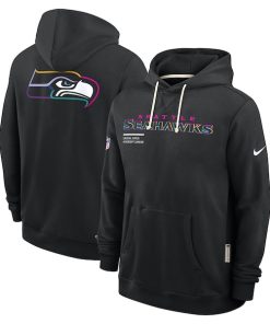 Seattle Seahawks Nike 2025 NFL Crucial Catch Sideline Standard Issue Dri-FIT Hoodie - Black