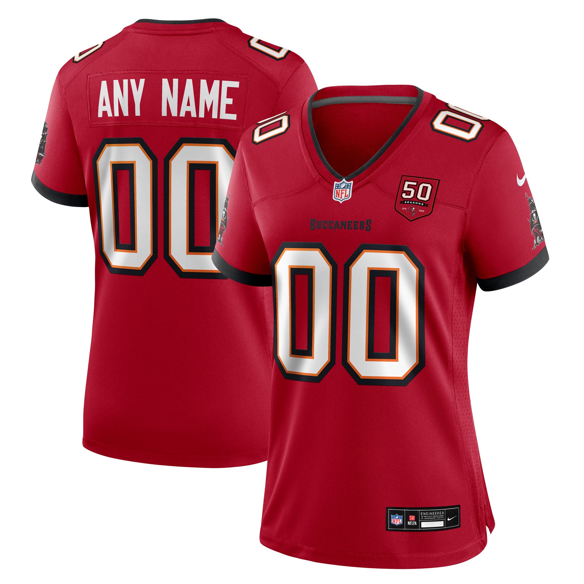 Tampa Bay Buccaneers Nike Women's 50th Season Custom Game Jersey - White/Red - Image 6