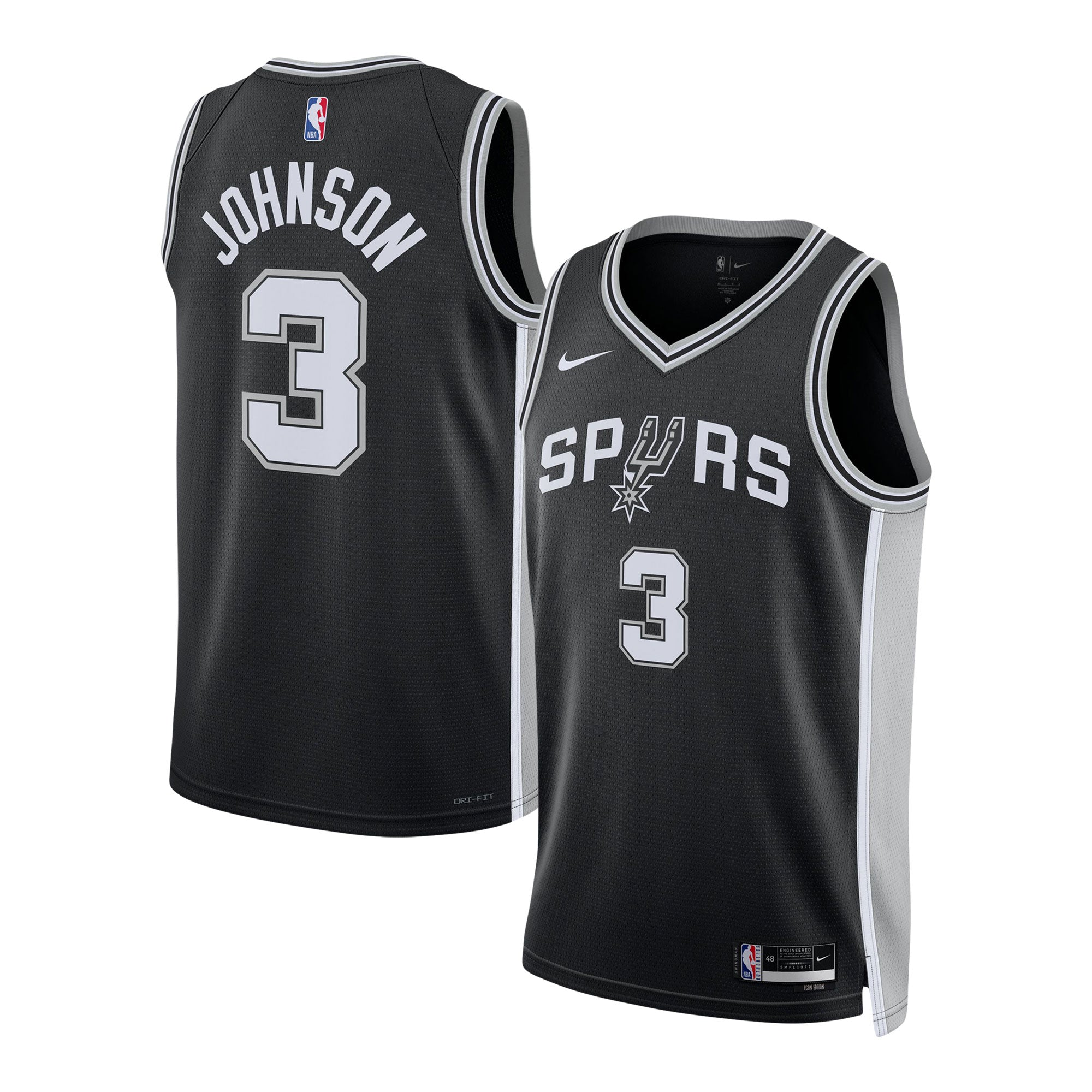 Keldon Johnson San Antonio Spurs Nike Unisex Swingman Jersey - Association Edition - White/Black - Image 6
