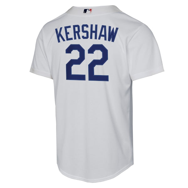 Clayton Kershaw Los Angeles Dodgers Nike Youth Home Replica Player Jersey - White - Image 4