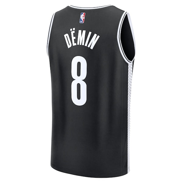 Egor D?min Brooklyn Nets Youth Fast Break Replica Jersey - Black - Icon Edition - Image 3