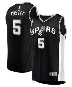 Stephon Castle San Antonio Spurs  Youth 2024 NBA Draft Fast Break Player Jersey - Icon Edition - Black