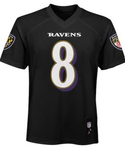 Alternative view of Lamar Jackson Baltimore Ravens Preschool Replica Player Jersey - Black