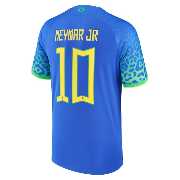 Neymar Jr. Brazil National Team Nike 2022/23 Away Breathe Stadium Replica Player Jersey - Blue - Image 3