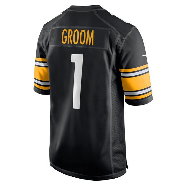 Number 1 Groom Pittsburgh Steelers Nike Game Jersey - Black - Image 3