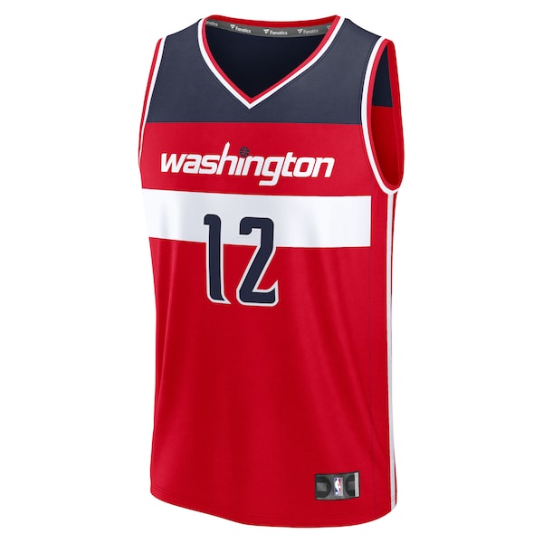 Tre Johnson III Washington Wizards 2025 NBA Draft First Round Pick Fast Break Replica Jersey - Icon Edition - Red - Image 2