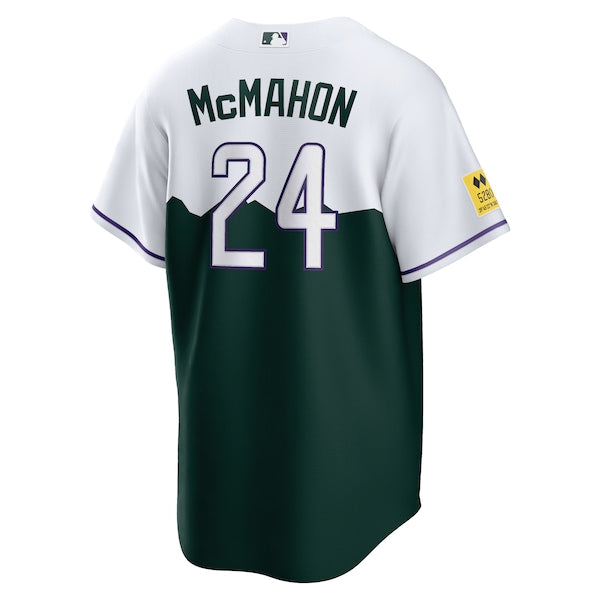 Ryan McMahon Colorado Rockies Nike City Connect Replica Player Jersey - White/Forest Green - Image 3