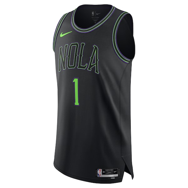 Nike Zion Williamson New Orleans Pelicans Authentic Jersey - City Edition - Black - Image 2