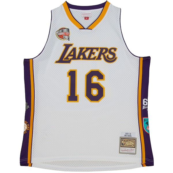 Pau Gasol Los Angeles Lakers Unisex Hall of Fame Class of 2023 Throwback Swingman Jersey - White - Image 3