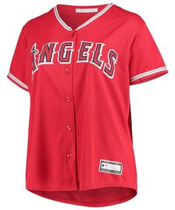 Alternative view of Los Angeles Angels Women's Plus Size Alternate Replica Team Jersey - Red