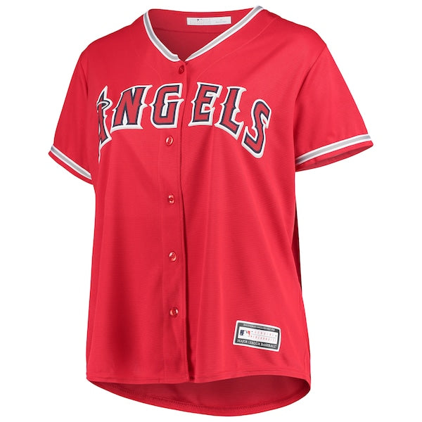 Los Angeles Angels Women's Plus Size Alternate Replica Team Jersey - Red - Image 2