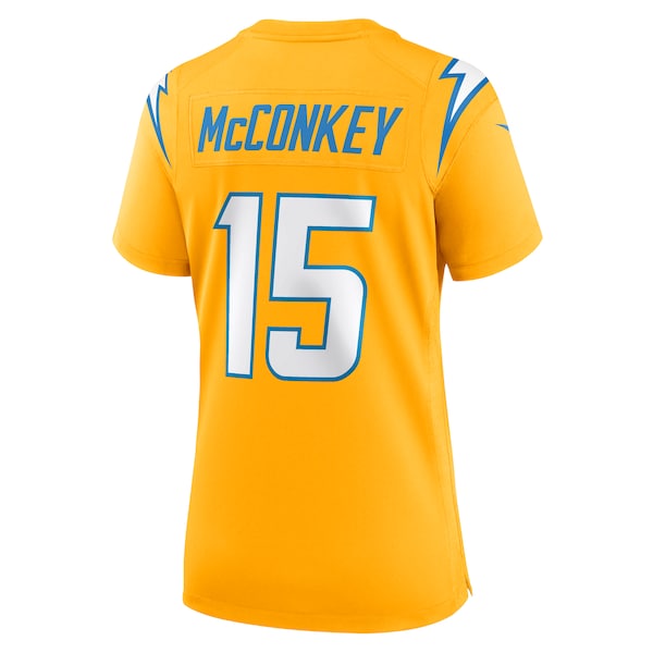 Ladd McConkey Los Angeles Chargers Nike Women's Alternate Charger Power Game Jersey - Gold/Powder Blue/Navy - Image 4