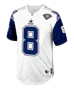 Alternative view of Troy Aikman Dallas Cowboys 1994 Authentic Throwback Retired Player Jersey - White