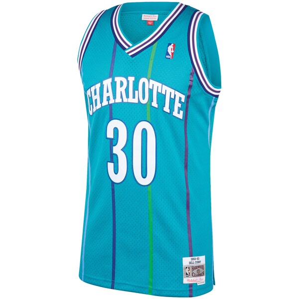 Dell Curry Charlotte Hornets 1992/93 Hardwood Classics Swingman Jersey - Teal - Image 2