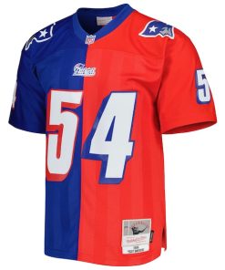 Alternative view of Tedy Bruschi New England Patriots 1996 Split Legacy Replica Jersey - Royal/Red