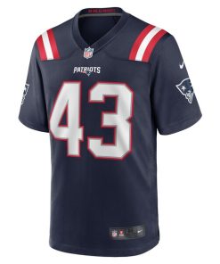 Alternative view of Calvin Munson New England Patriots Nike Home Game Player Jersey - Navy