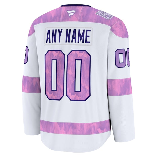 Toronto Maple Leafs 2024 Hockey Fights Cancer Custom Practice Jersey - White - Image 3