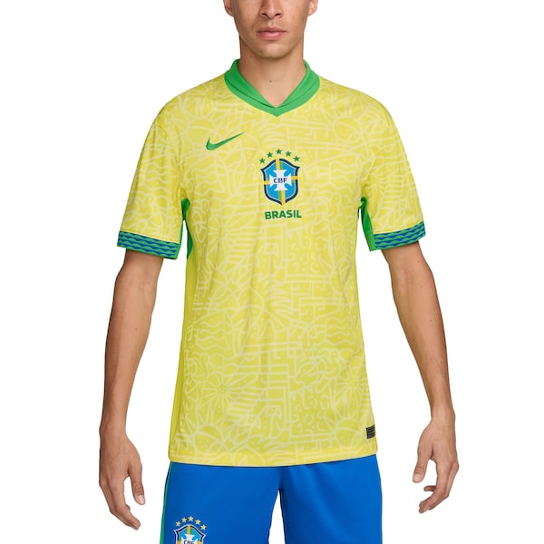Brazil National Team Nike 2024 Home Stadium Replica Jersey?ยจC Yellow - Image 4