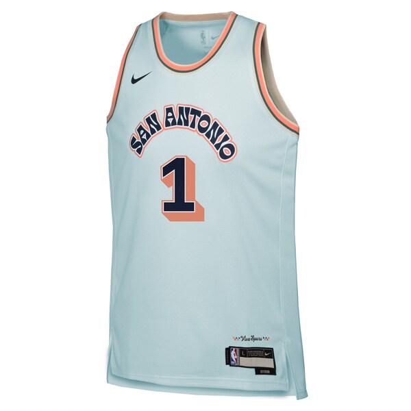 Victor Wembanyama San Antonio Spurs Nike Youth 2024/25 Swingman Player Jersey - City Edition - Light Blue - Image 2
