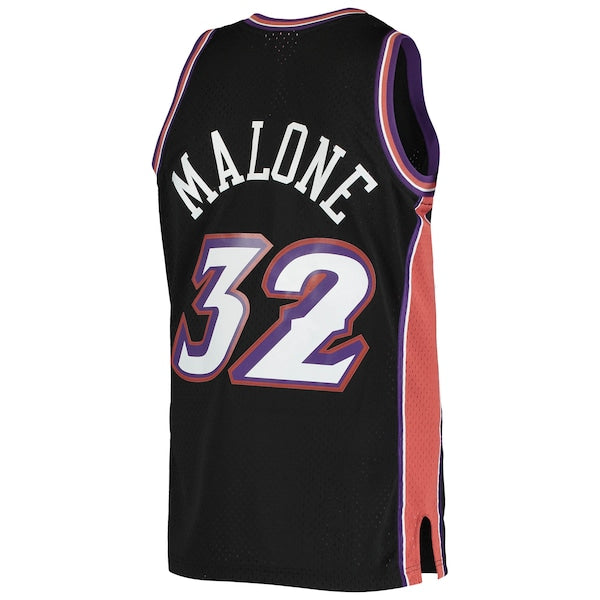 Karl Malone Utah Jazz 2001/02 Hardwood Classics Swingman Jersey - Black - Image 3