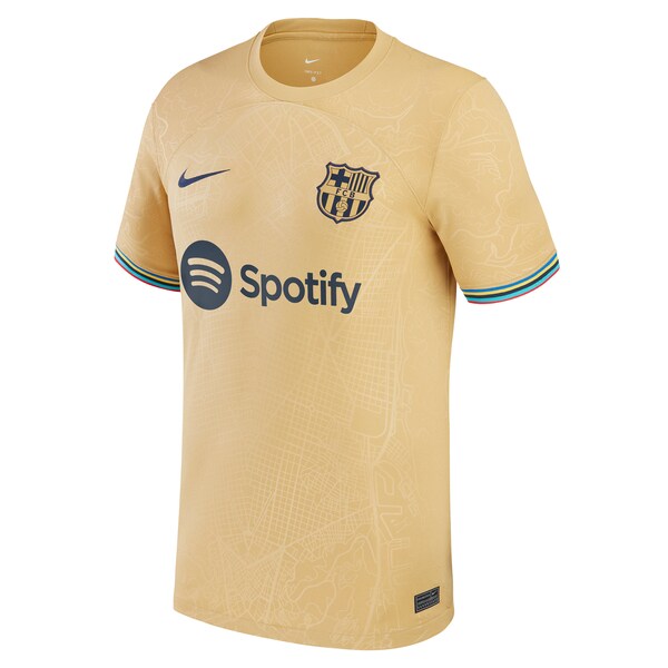 Gerard Pique Barcelona Nike Youth 2022/23 Away Replica Player Jersey - Gold - Image 2