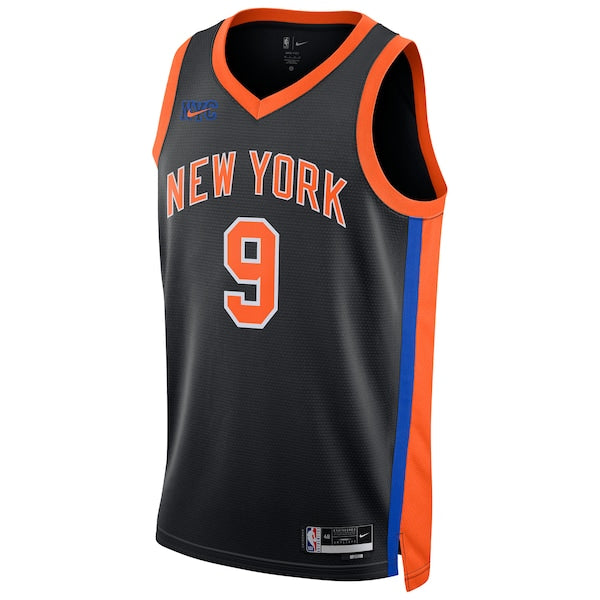 RJ Barrett New York Knicks Nike Unisex 2022/23 Swingman Jersey - City Edition - Black - Image 2