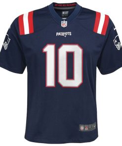 Alternative view of Drake Maye New England Patriots Nike Youth 2024 NFL Draft First Round Pick Player Game Jersey - Navy