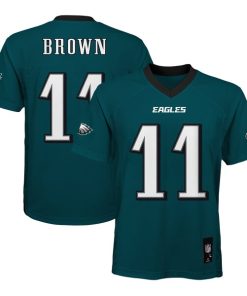 A.J. Brown Philadelphia Eagles Youth Replica Player Jersey - Midnight Green