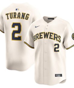 Brice Turang Milwaukee Brewers Nike Home Limited Player Jersey - Cream