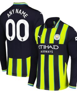 Alternative view of Manchester City Puma 2024/25 Away Replica Long Sleeve Custom Jersey - Navy