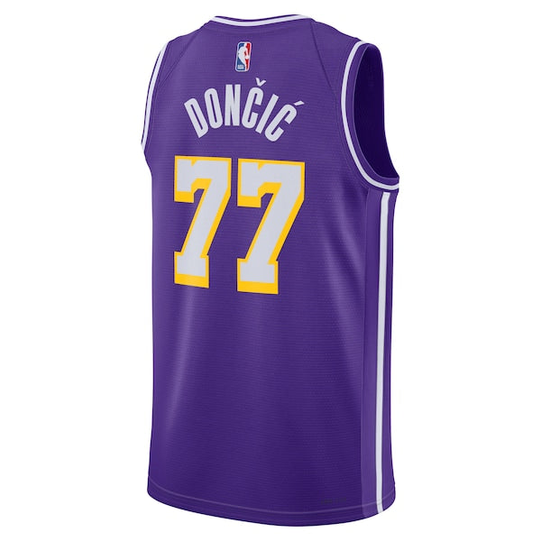 Luka Don?i? Los Angeles Lakers Jordan Brand Unisex Swingman Jersey - Statement Edition - Purple - Image 3