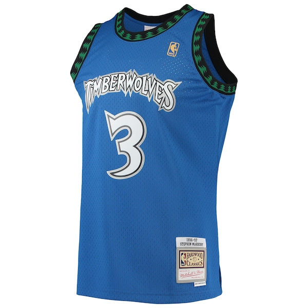 Stephon Marbury Minnesota Timberwolves 1996/97 Hardwood Classics Swingman Jersey - Blue - Image 2
