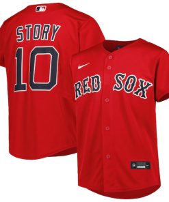 Alternative view of Trevor Story Boston Red Sox Nike Youth Alternate Replica Player Jersey - Red/White