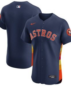 Alternative view of Houston Astros Nike Alternate Vapor Premier Elite Patch Jersey - Navy