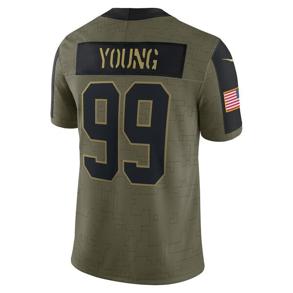 Chase Young Washington Football Team Nike 2021 Salute To Service Limited Player Jersey - Olive - Image 3