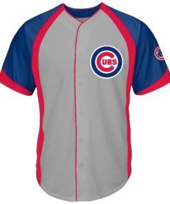 Boston Red Sox Big & Tall Colorblock Full-Snap Jersey -Gray/Navy