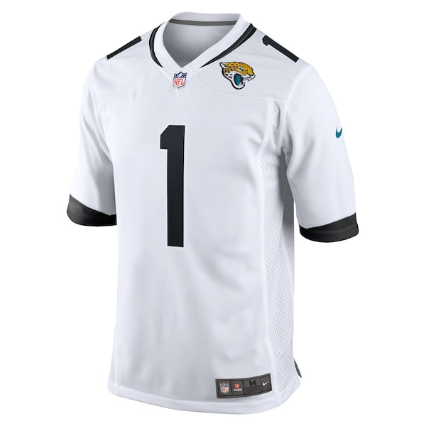 Travis Hunter Jacksonville Jaguars Nike 2025 NFL Draft First Round Pick Game Player Jersey - White/Black/Teal - Image 3