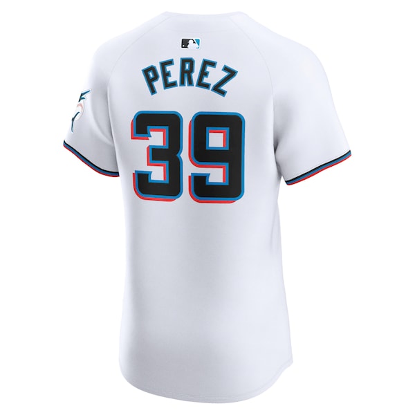 Eury Perez Miami Marlins Nike Home Elite Player Jersey - White - Image 3