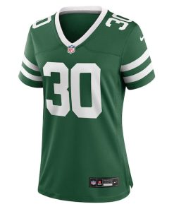 Alternative view of Michael Carter II New York Jets Nike Women's Team Game Jersey - Legacy Green