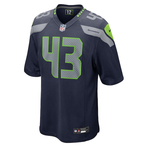 Levi Bell Seattle Seahawks Nike Team Game Jersey - College Navy - Image 2