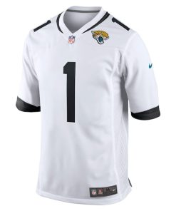Alternative view of Travis Etienne Jr. Jacksonville Jaguars Nike Game Player Jersey - White