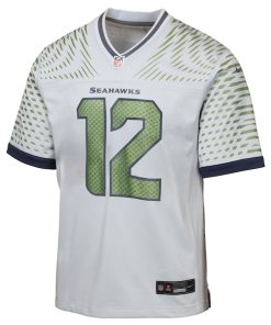 Alternative view of 12s Seattle Seahawks Nike Youth 2025 Rivalries Collection Game Jersey - Wolf Gray